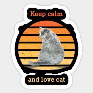 Cat t shirt - Keep calm and love cat Sticker